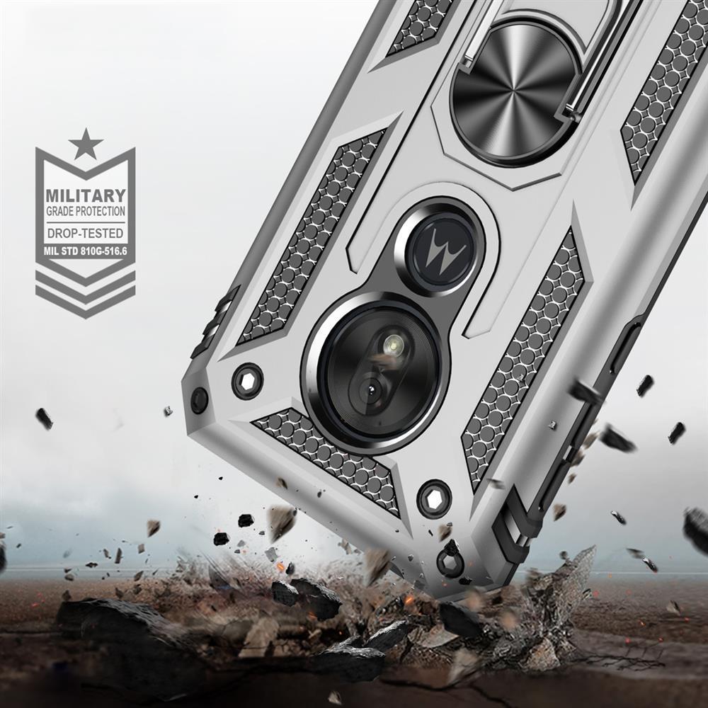 Outdoor Case für Motorola Moto G7 PLAY TPU PC Hybrid Sergeant Metall Ring Hülle