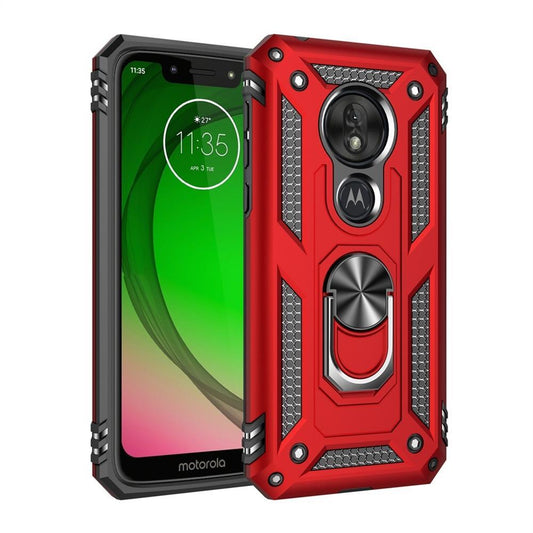 Outdoor Case für Motorola Moto G7 PLAY TPU PC Hybrid Sergeant Metall Ring Hülle
