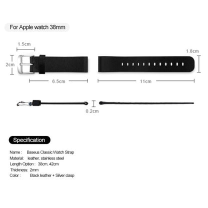 Apple Watch 38mm BASEUS Echt Leder Armband Wristband mit Werkzeug