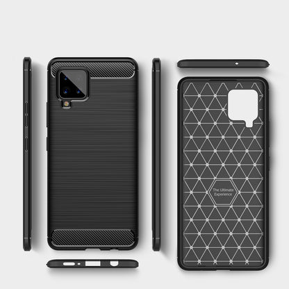 TPU Hülle für Samsung Galaxy A42 5G Carbon Fiber Skin Brushed Schutzcover Case