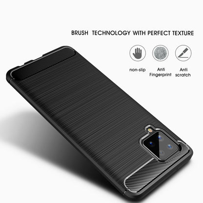 TPU Hülle für Samsung Galaxy A42 5G Carbon Fiber Skin Brushed Schutzcover Case