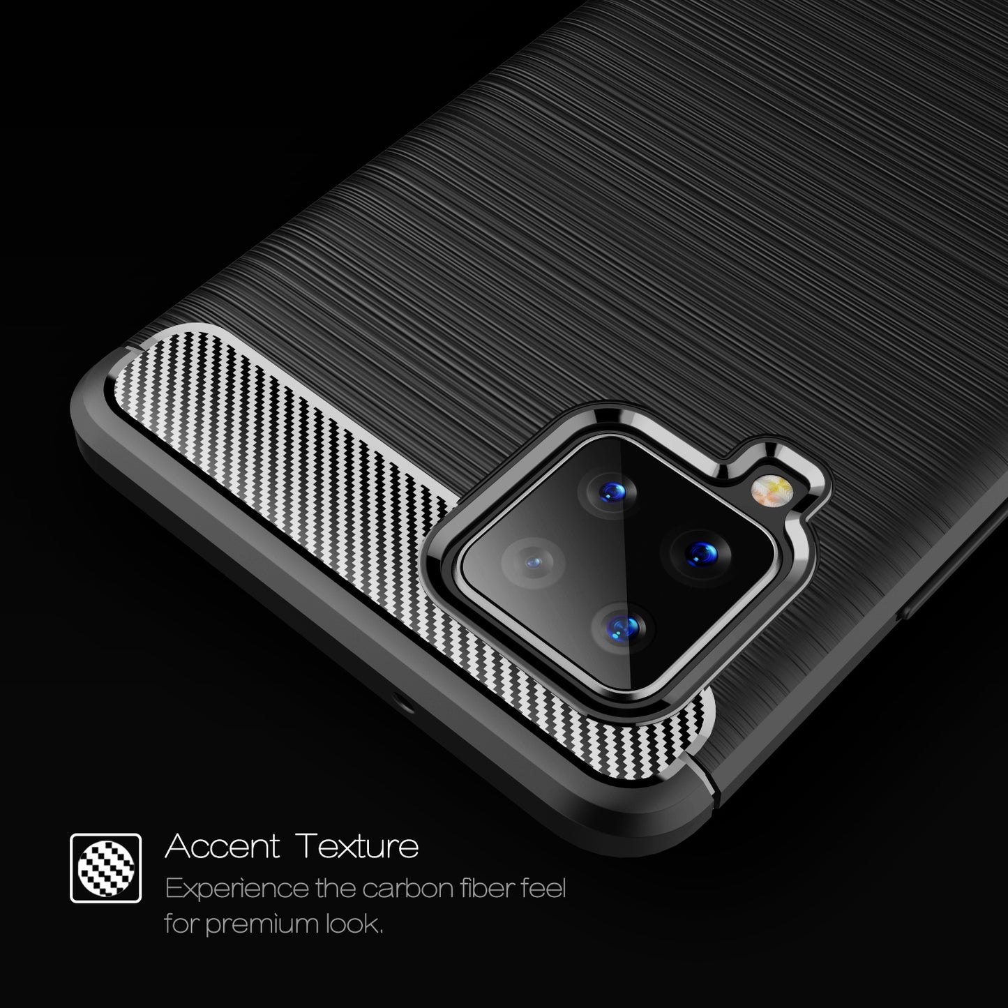 TPU Hülle für Samsung Galaxy A42 5G Carbon Fiber Skin Brushed Schutzcover Case