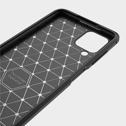 TPU Hülle für Samsung Galaxy A12 Carbon Fiber Skin Brushed Schutzcover Soft Case