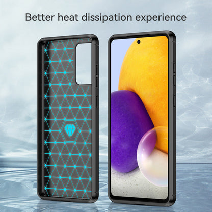 TPU Hülle für Samsung Galaxy A72 Carbon Fiber Skin Brushed Schutzcover Soft Case