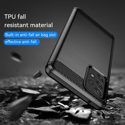 TPU Hülle für Samsung Galaxy A72 Carbon Fiber Skin Brushed Schutzcover Soft Case