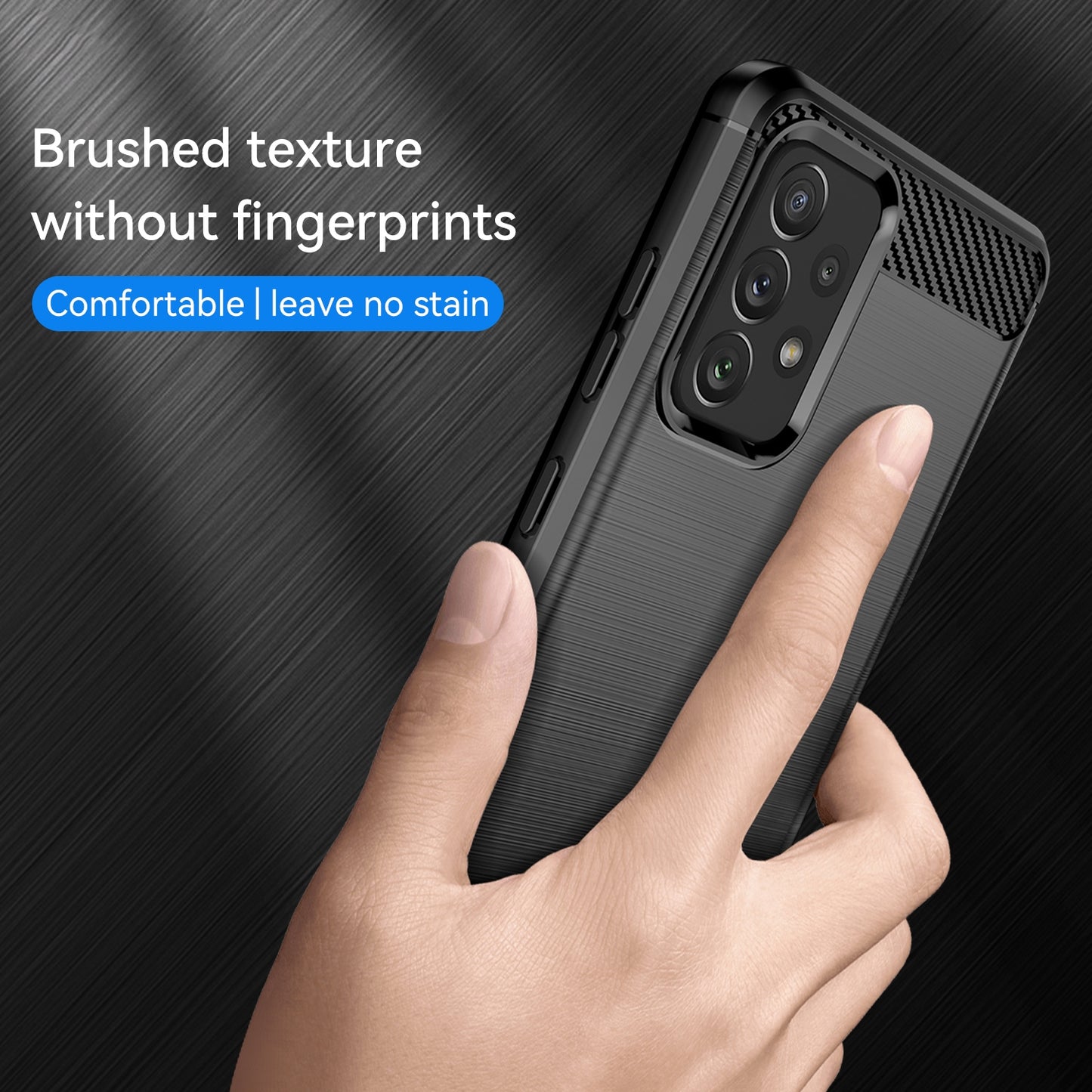 TPU Hülle für Samsung Galaxy A72 Carbon Fiber Skin Brushed Schutzcover Soft Case
