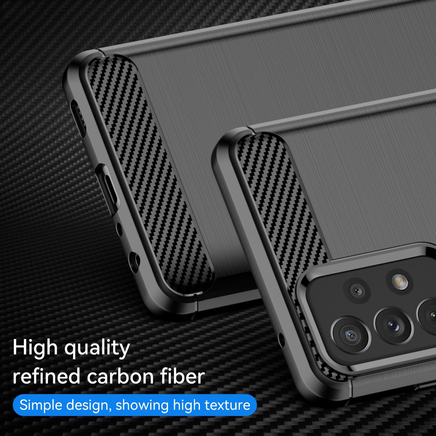 TPU Hülle für Samsung Galaxy A72 Carbon Fiber Skin Brushed Schutzcover Soft Case