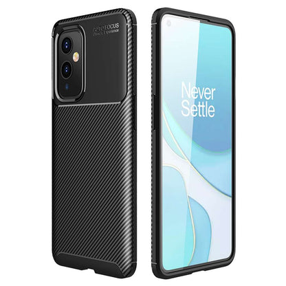 TPU Case für ONEPLUS 9 Carbon Fiber Muster Shockproof Texture Schutz Hülle Cover