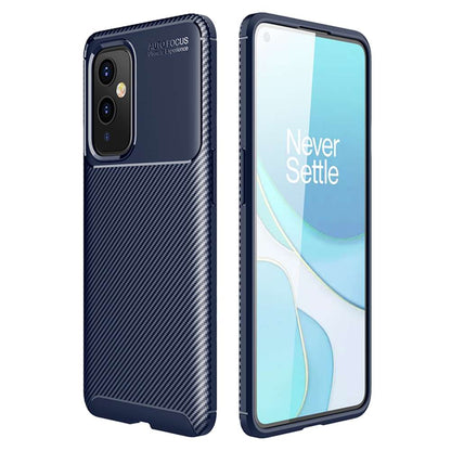 TPU Case für ONEPLUS 9 Carbon Fiber Muster Shockproof Texture Schutz Hülle Cover