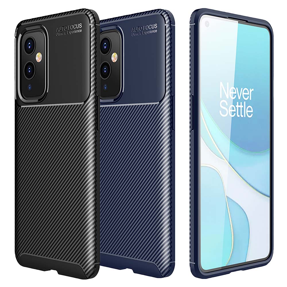 TPU Case für ONEPLUS 9 Carbon Fiber Muster Shockproof Texture Schutz Hülle Cover