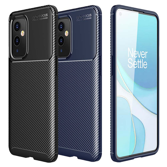 TPU Case für ONEPLUS 9 Carbon Fiber Muster Shockproof Texture Schutz Hülle Cover