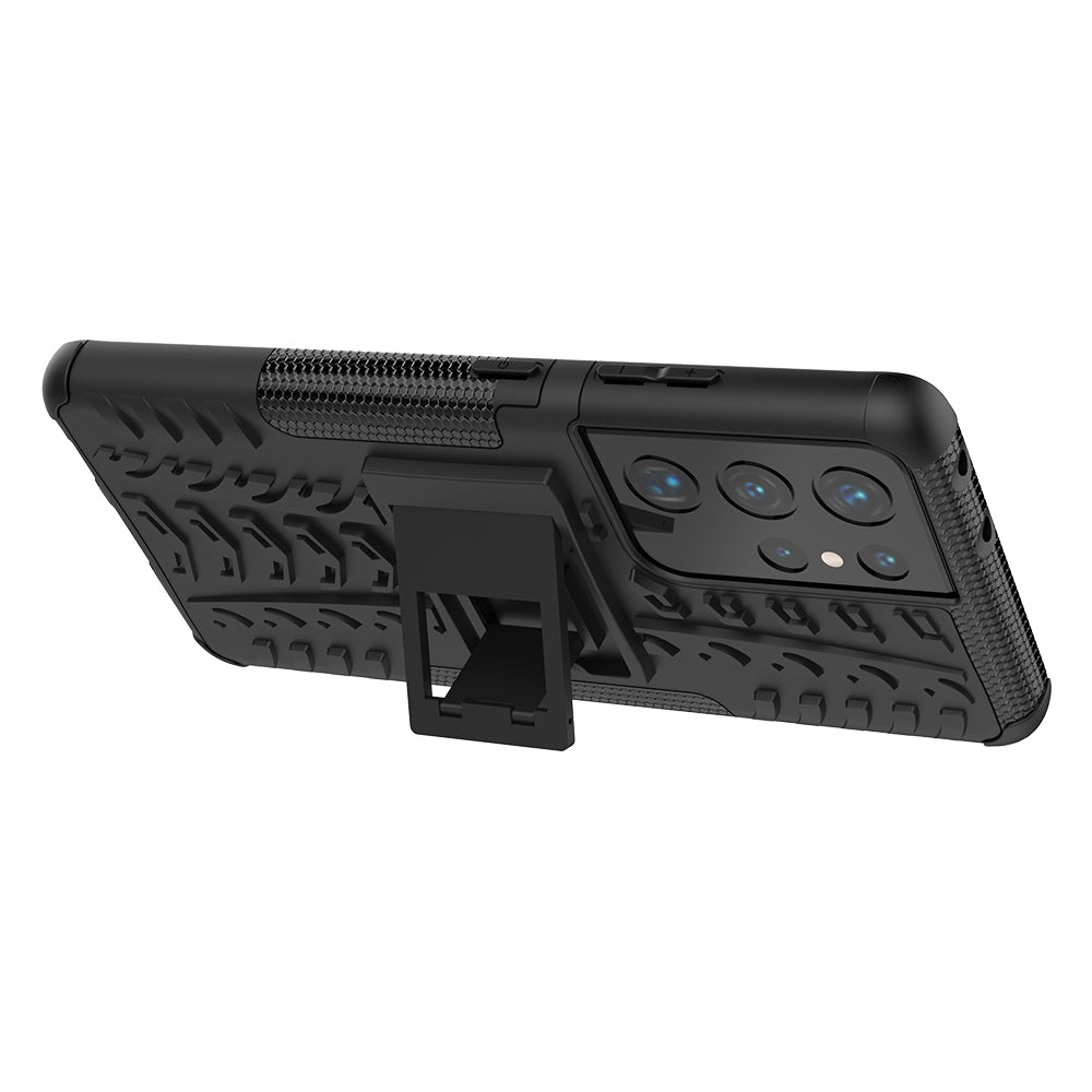 Outdoor Hülle für Samsung Galaxy S21 ULTRA Tire Rutschfest Stand PC TPU Case