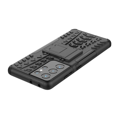 Outdoor Hülle für Samsung Galaxy S21 ULTRA Tire Rutschfest Stand PC TPU Case