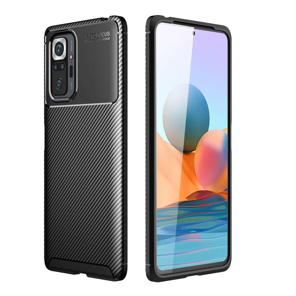 TPU Case für XIAOMI REDMI NOTE 10 PRO Carbon Fiber Muster Shockproof Hülle Cover