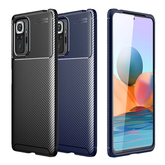 TPU Case für XIAOMI REDMI NOTE 10 PRO Carbon Fiber Muster Shockproof Hülle Cover