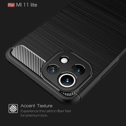 TPU Case für XIAOMI MI 11 LITE Carbon Fiber Skin Brushed Schutz Hülle Soft Cover