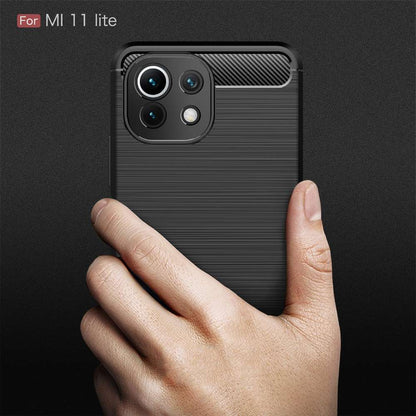 TPU Case für XIAOMI MI 11 LITE Carbon Fiber Skin Brushed Schutz Hülle Soft Cover
