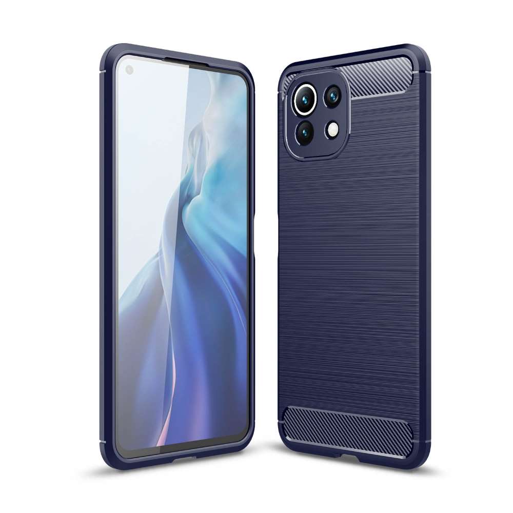 TPU Case für XIAOMI MI 11 LITE Carbon Fiber Skin Brushed Schutz Hülle Soft Cover