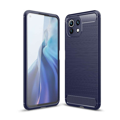 TPU Case für XIAOMI MI 11 LITE Carbon Fiber Skin Brushed Schutz Hülle Soft Cover