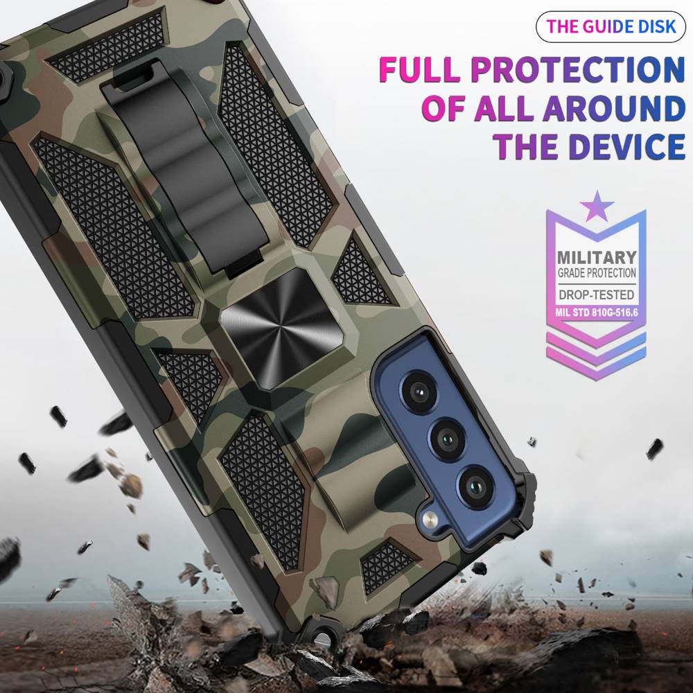 Outdoor Hülle für Samsung Galaxy S21 FE Camouflage Shockproof Schutz Cover Armor