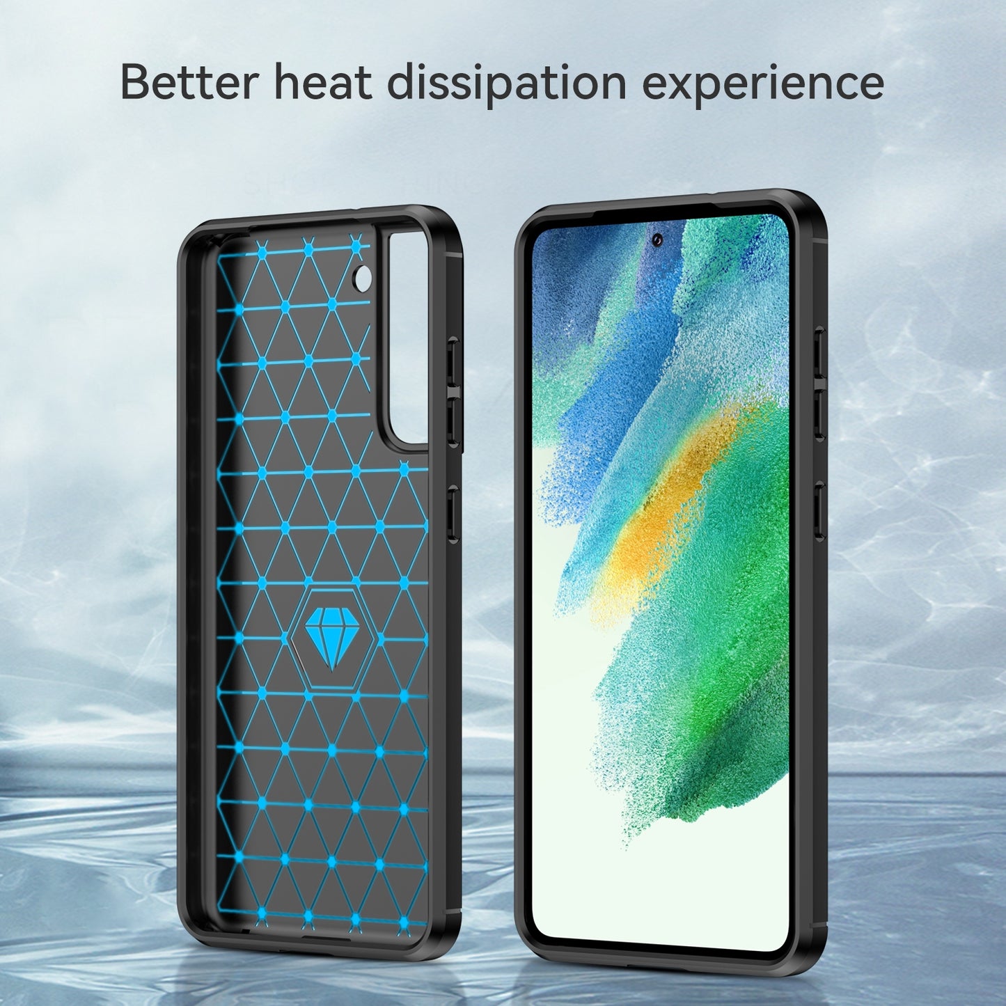 TPU Hülle für Samsung Galaxy S21 FE Carbon Fiber Skin Brushed Schutzcover Case