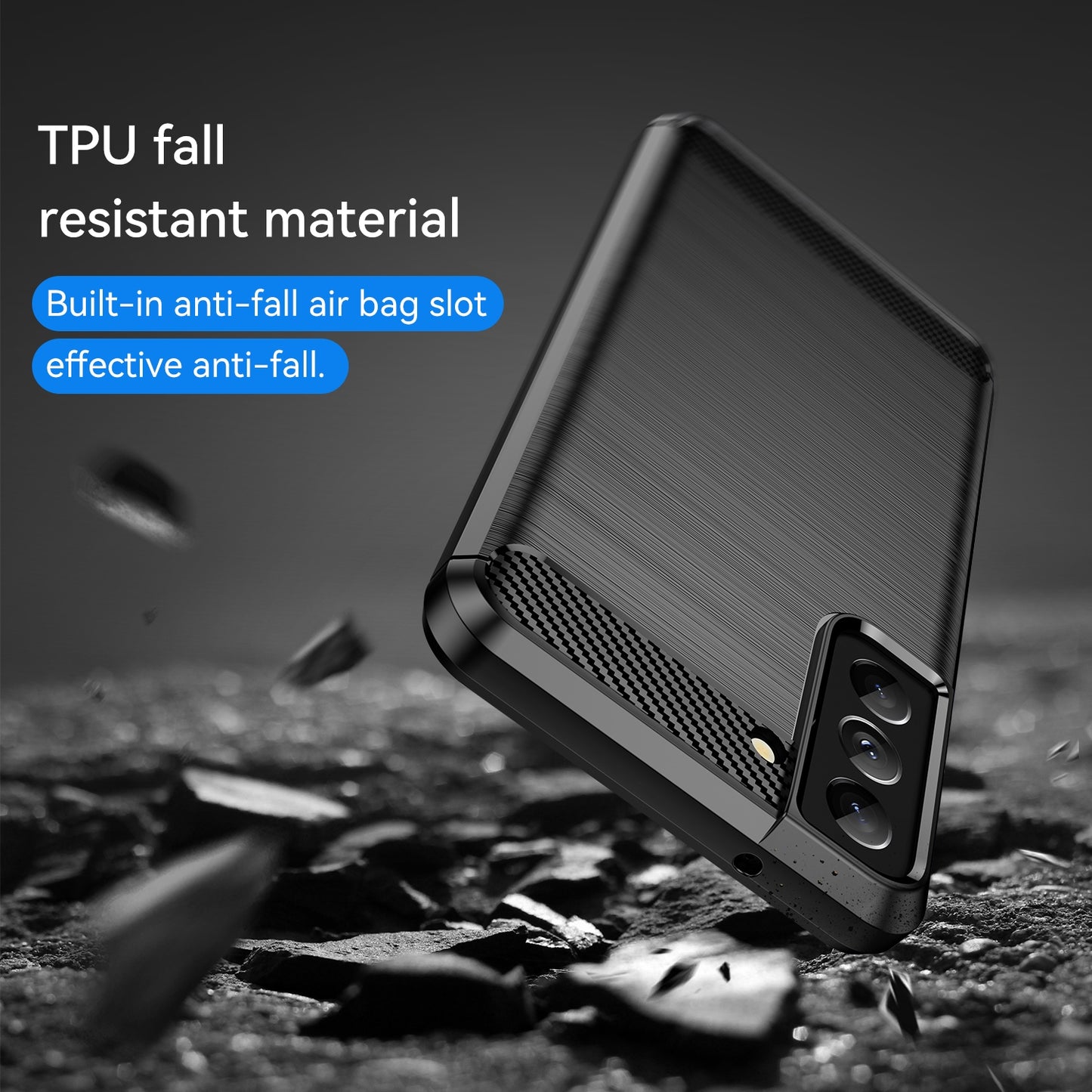 TPU Hülle für Samsung Galaxy S21 FE Carbon Fiber Skin Brushed Schutzcover Case