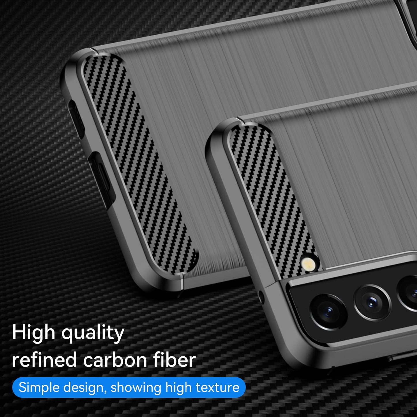 TPU Hülle für Samsung Galaxy S21 FE Carbon Fiber Skin Brushed Schutzcover Case