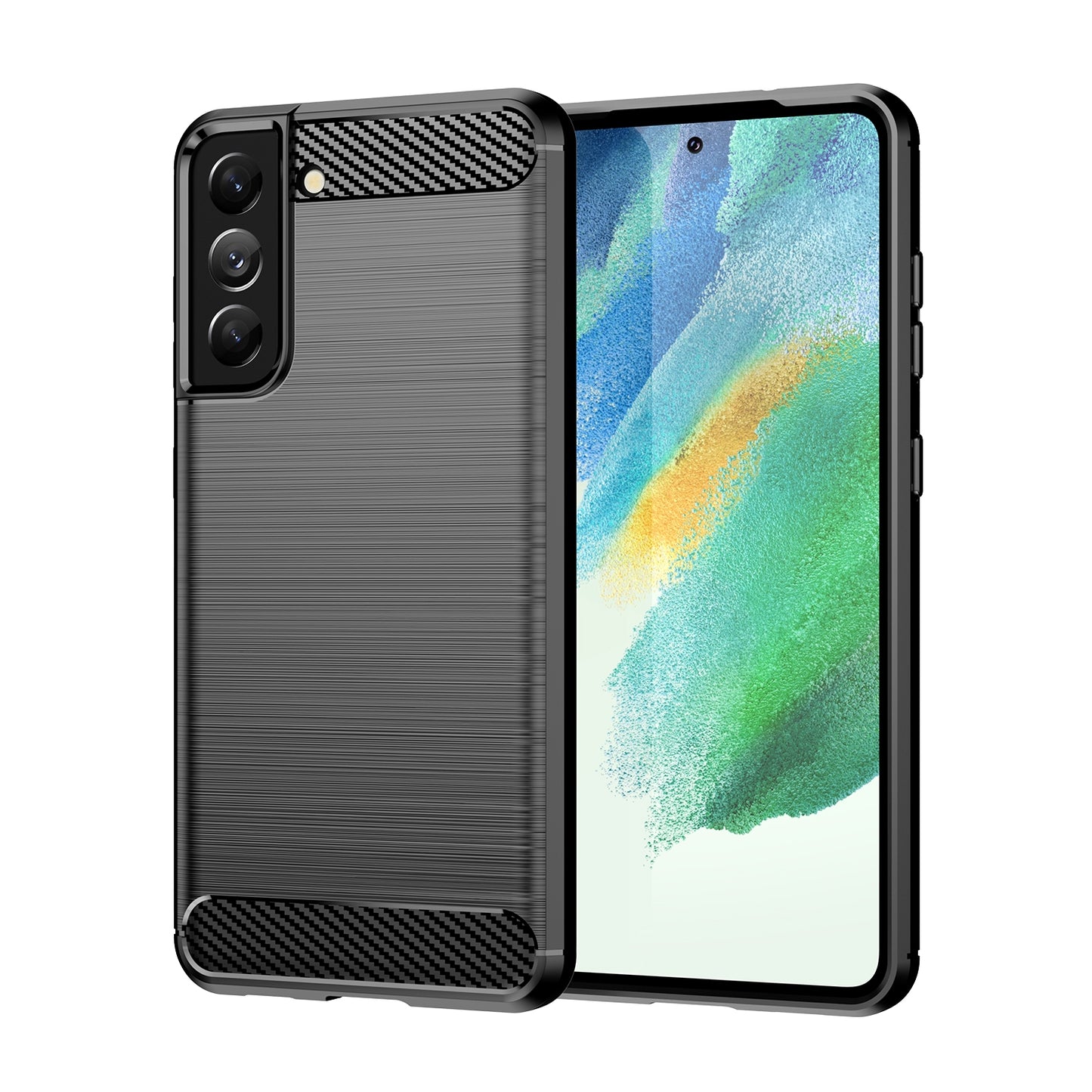 TPU Hülle für Samsung Galaxy S21 FE Carbon Fiber Skin Brushed Schutzcover Case