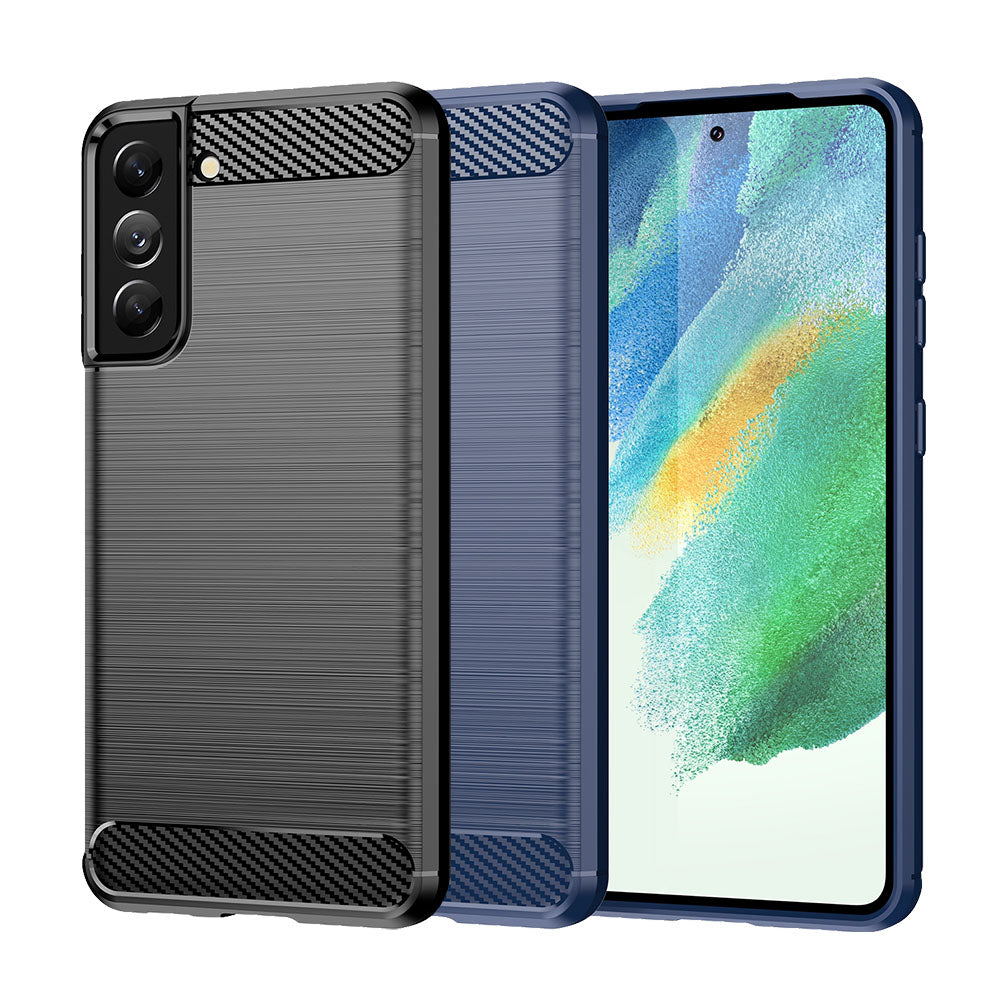 TPU Hülle für Samsung Galaxy S21 FE Carbon Fiber Skin Brushed Schutzcover Case