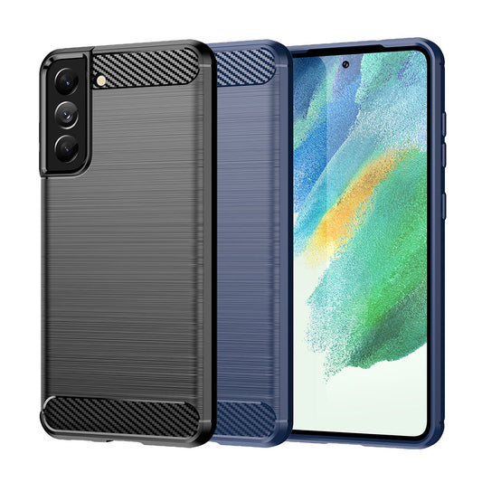 TPU Hülle für Samsung Galaxy S21 FE Carbon Fiber Skin Brushed Schutzcover Case
