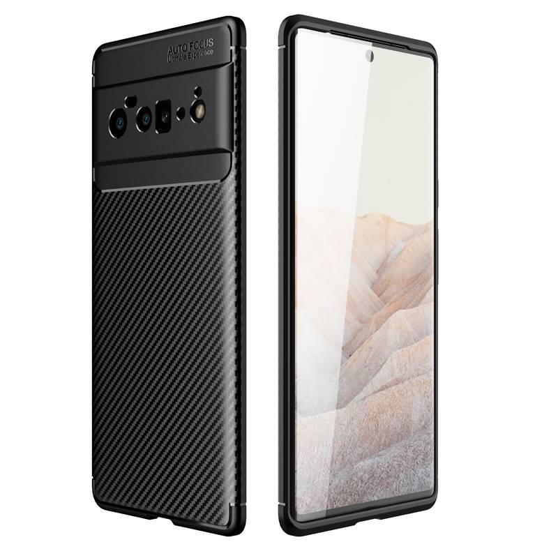 TPU Hülle für Google Pixel 6 PRO Carbon Fiber Muster Shockproof Back Cover Case