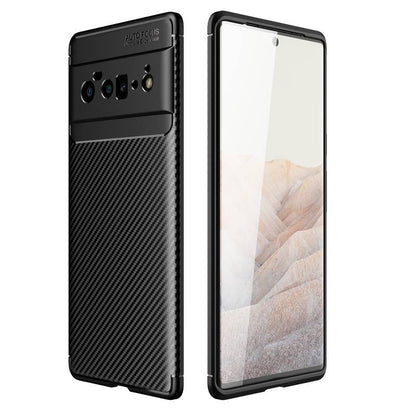 TPU Hülle für Google Pixel 6 PRO Carbon Fiber Muster Shockproof Back Cover Case