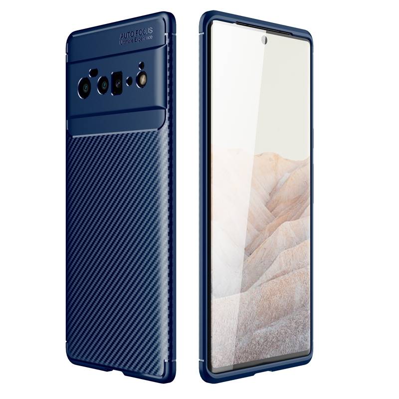 TPU Hülle für Google Pixel 6 PRO Carbon Fiber Muster Shockproof Back Cover Case