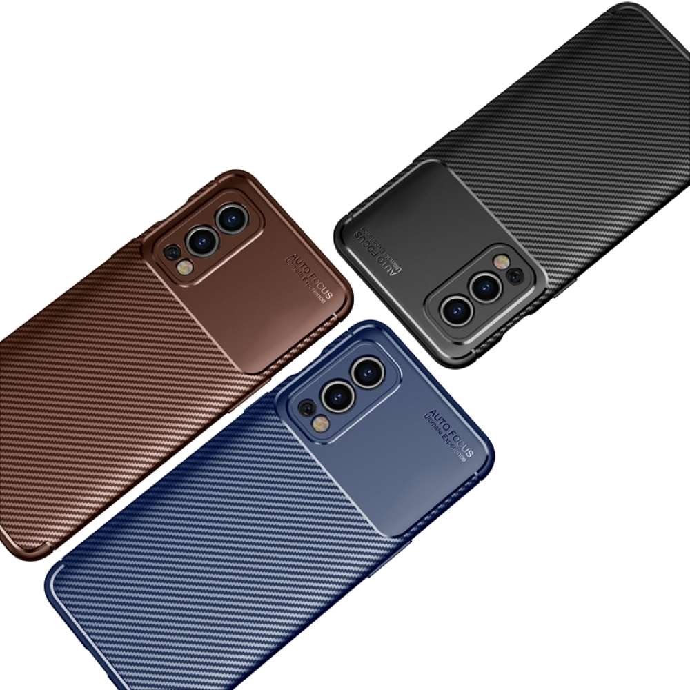 TPU Case für ONEPLUS NORD 2 Carbon Fiber Muster Shockproof Texture Hülle Cover
