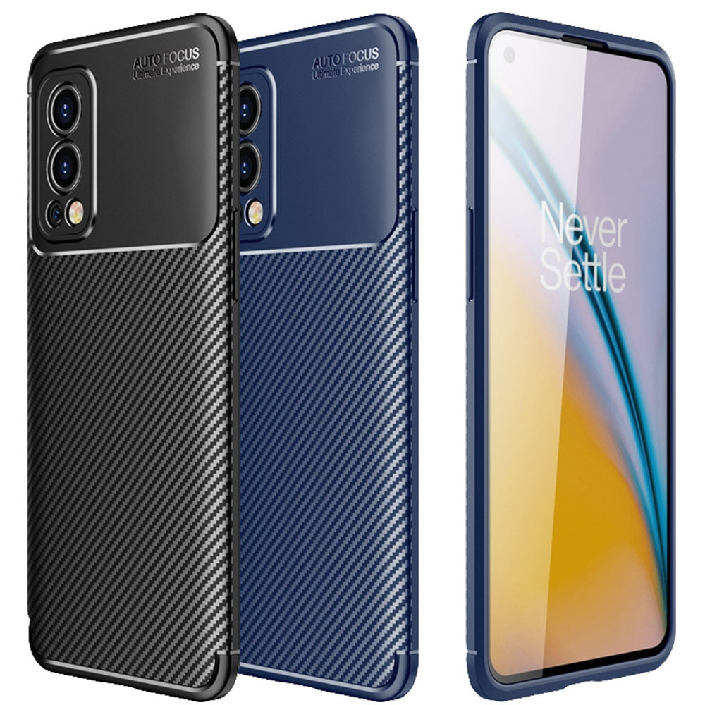 TPU Case für ONEPLUS NORD 2 Carbon Fiber Muster Shockproof Texture Hülle Cover