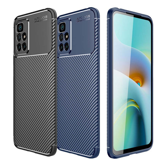 TPU Case für XIAOMI REDMI 10 Carbon Fiber Muster Shockproof Texture Hülle Cover