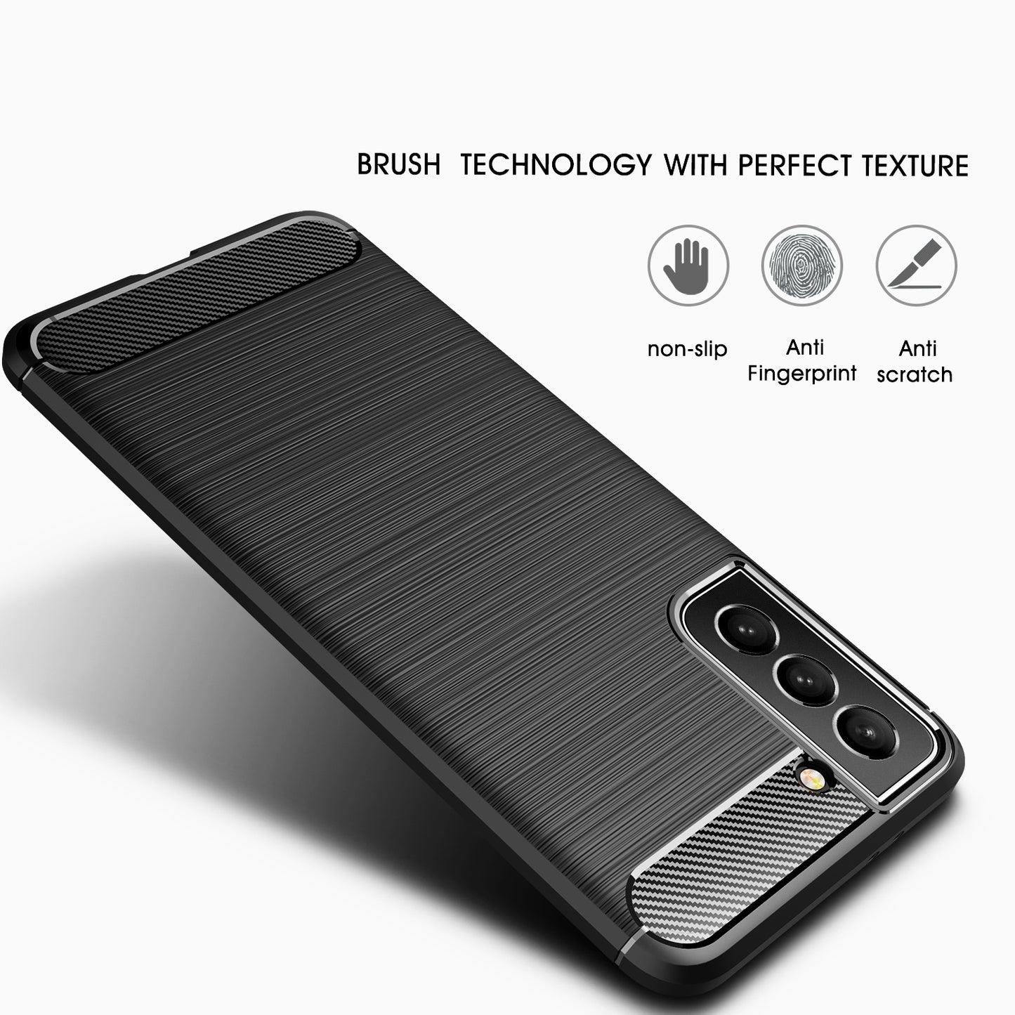 TPU Hülle für Samsung Galaxy S22 Carbon Fiber Skin Brushed Schutzcover Soft Case