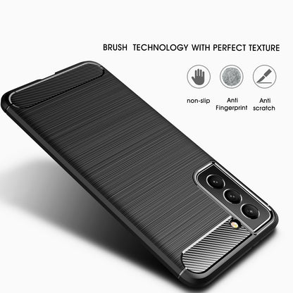 TPU Hülle für Samsung Galaxy S22 Carbon Fiber Skin Brushed Schutzcover Soft Case