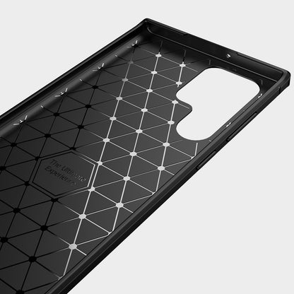 TPU Hülle für Samsung Galaxy S22 ULTRA Carbon Fiber Skin Brushed Schutzcover