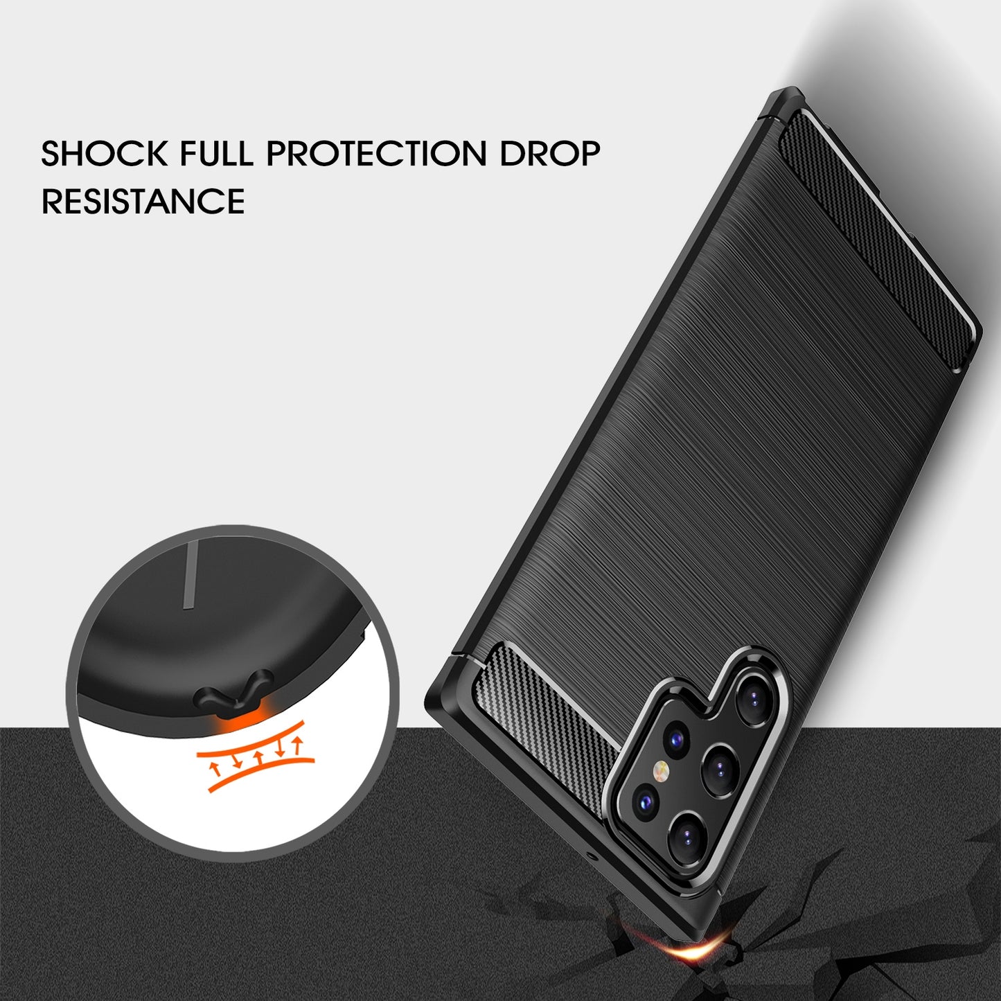 TPU Hülle für Samsung Galaxy S22 ULTRA Carbon Fiber Skin Brushed Schutzcover