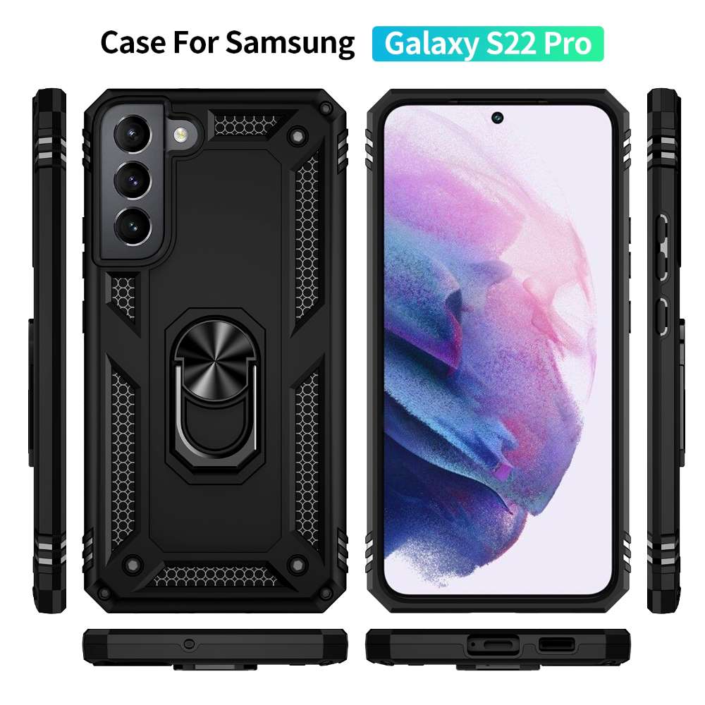 Outdoor Case für SAMSUNG GALAXY S22 TPU Hybrid Sergeant Armor Metall Ring Hülle