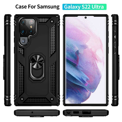 Outdoor Case für Samsung Galaxy S22 ULTRA TPU Hybrid Sergeant Armor Ring Hülle