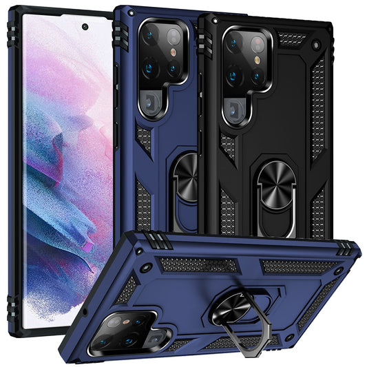 Outdoor Case für Samsung Galaxy S22 ULTRA TPU Hybrid Sergeant Armor Ring Hülle
