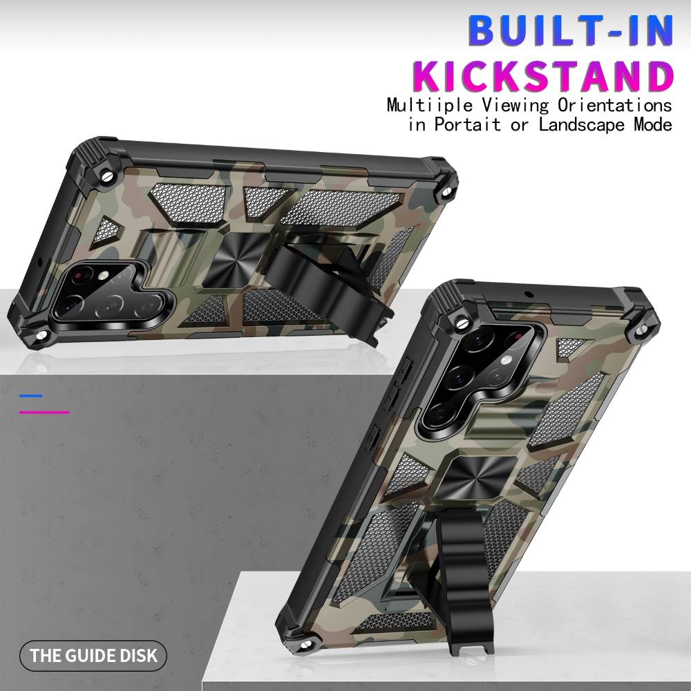 Outdoor Hülle für Samsung Galaxy S22 ULTRA Camouflage Shockproof Schutz Cover