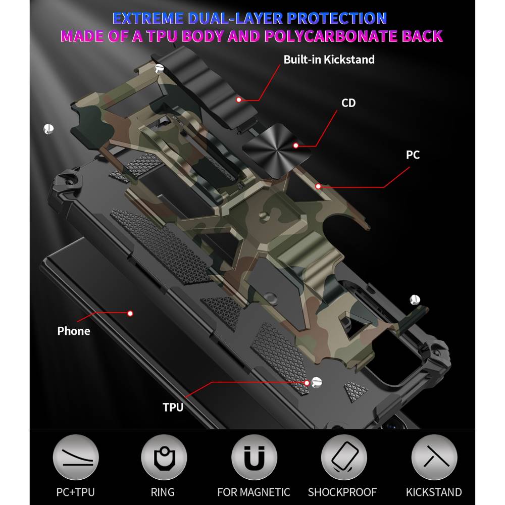 Outdoor Hülle für Samsung Galaxy S22 ULTRA Camouflage Shockproof Schutz Cover