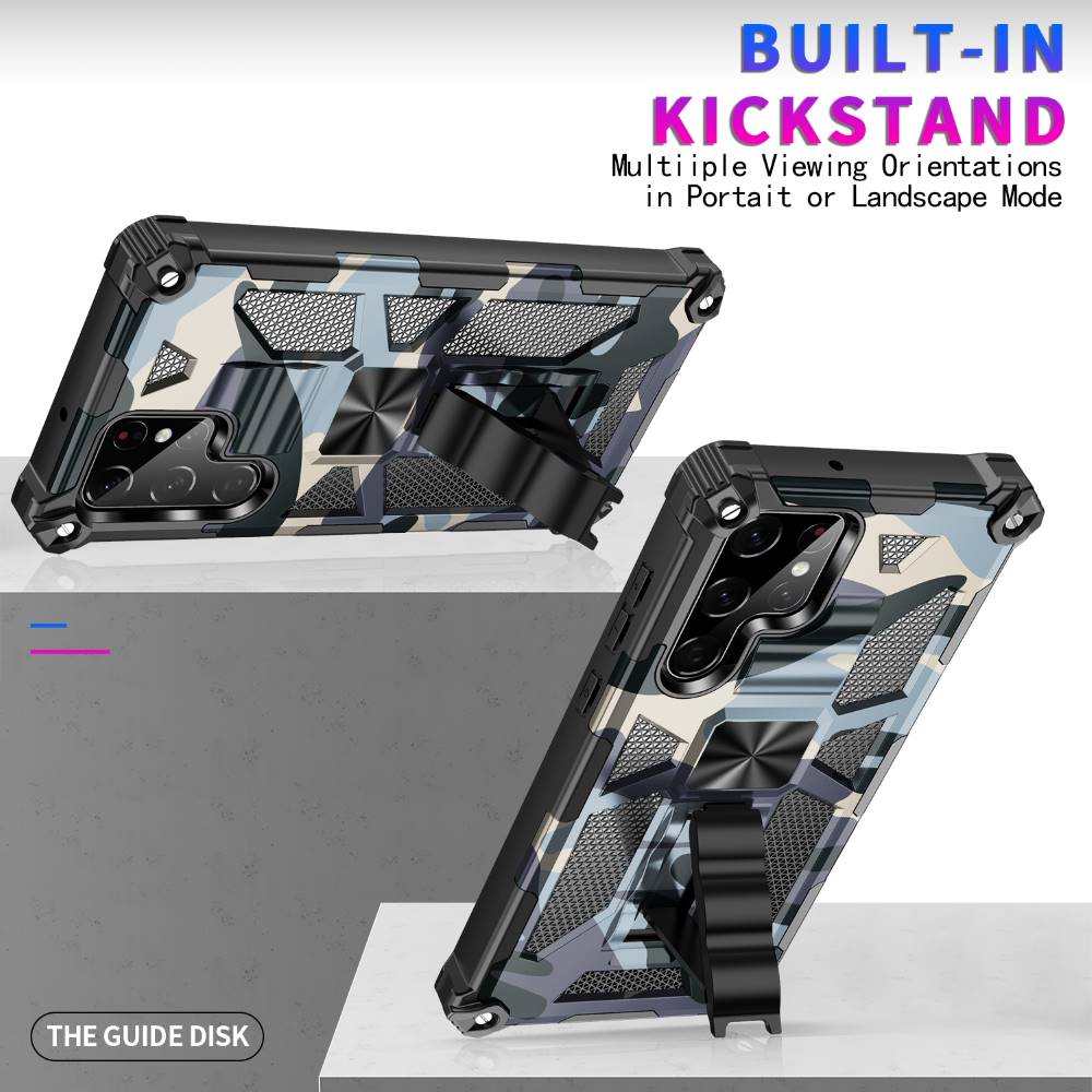 Outdoor Hülle für Samsung Galaxy S22 ULTRA Camouflage Shockproof Schutz Cover