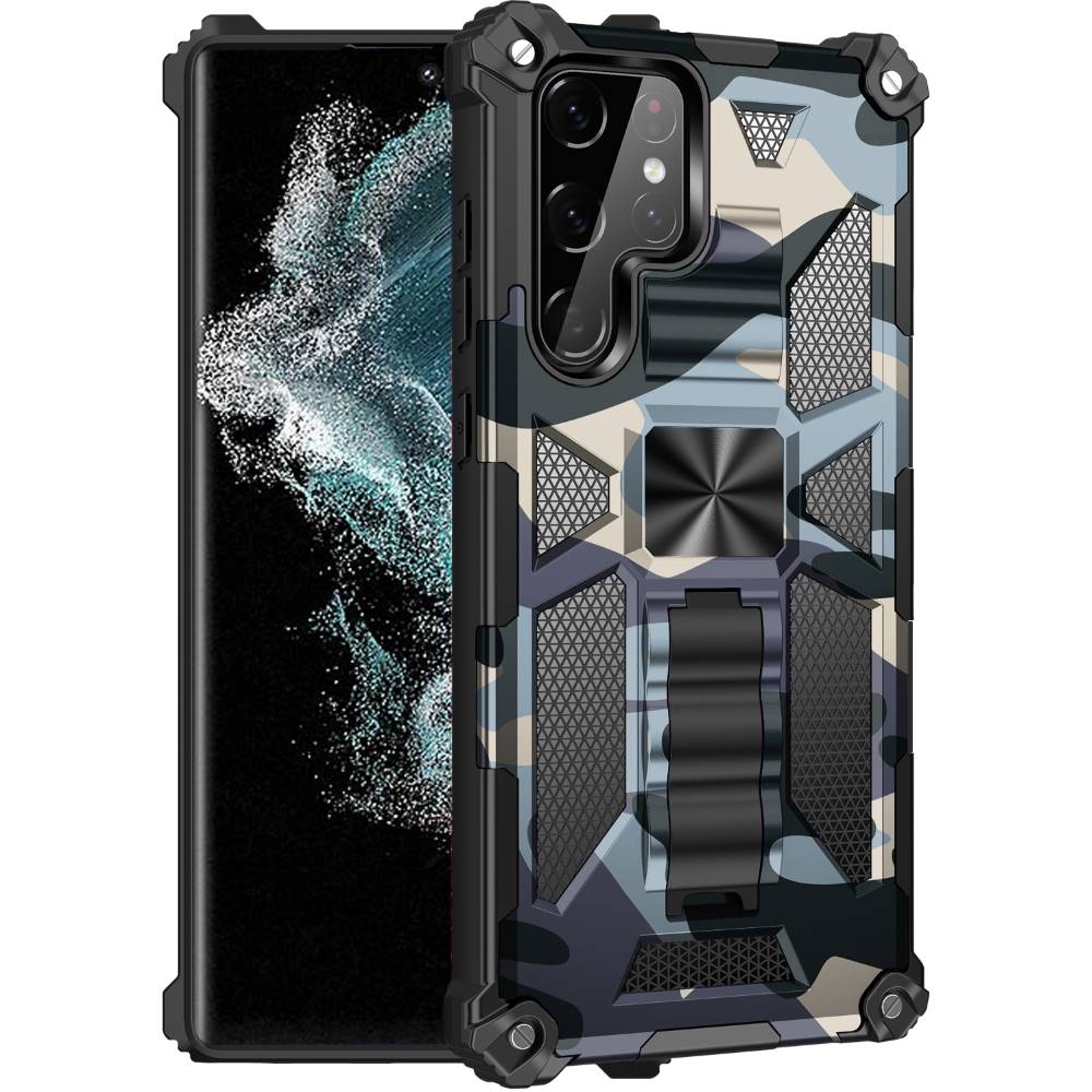 Outdoor Hülle für Samsung Galaxy S22 ULTRA Camouflage Shockproof Schutz Cover