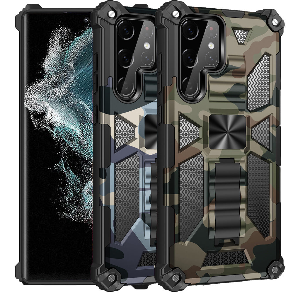 Outdoor Hülle für Samsung Galaxy S22 ULTRA Camouflage Shockproof Schutz Cover