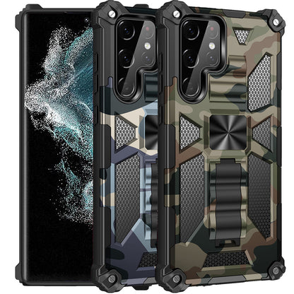 Outdoor Hülle für Samsung Galaxy S22 ULTRA Camouflage Shockproof Schutz Cover