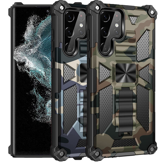 Outdoor Hülle für Samsung Galaxy S22 ULTRA Camouflage Shockproof Schutz Cover